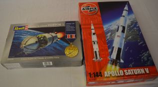 Revell 1:24 Russian Spacecraft VOSTOK 1 limited edition and an Airfix 1:144 Apollo Saturn V