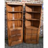 2 Ercol mid brown corner units H 183 cm,