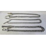 2 silver fob chains total weight 2.