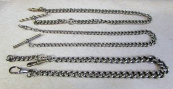 2 silver fob chains total weight 2.