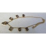 Tested as 9ct gold smokey quartz necklace total weight 22.