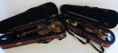 2 Stentor student 1/2 size violins