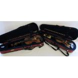 2 Stentor student 1/2 size violins