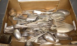 Box of silver plated cutlery,