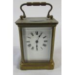 Brass carriage clock H 11 cm (height excluding handle)