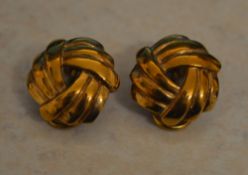 Pair of 9ct gold earrings, total approx weight 5.