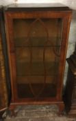Small 1930's display cabinet on cabriole legs H118cm W59cm