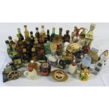 Various alcoholic miniatures inc ceramic and novelty bottles