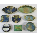 Assorted Carlton ware inc Vert Royale and Bleu Royale with patterns Mikado and Stork (trinket box,