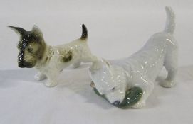 Royal Copenhagen west highland terrier dog no 3476 & Royal Dux dog