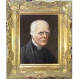 Oil on board of a clergyman in a gilt frame 29 cm x 34 cm