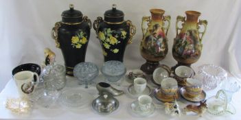 2 boxes of assorted ceramics and glassware etc inc Japanese part tea service & coronation mug