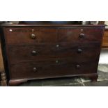 Victorian mahogany chest of drawers with ogee bracket feet W126cm H85cm D57cm