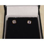 Small pair of 18ct gold sapphire stud earrings
