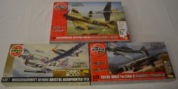 Airfix Dogfight Doubles model kits including 1:48 Supermarine Spitfire MkVb & Messerschmitt Bf109E,