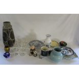 Mixed ceramics and glassware inc Babysham glasses and Goebel