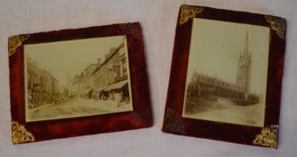 2 Victorian photo frames with small photographs of Louth (AF)