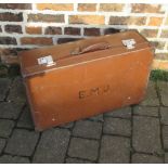 Vintage suitcase with initials E.M.