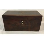 Georgian tea caddy with inlay shell motif,