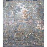 Large tapestry of a 16th century hunting scene H205cm W192cm