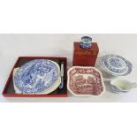 Boxed Spode cake plate and ramekin dishes etc