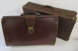 Vintage suitcase and leather bag