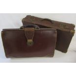 Vintage suitcase and leather bag