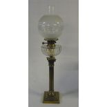 Brass paraffin lamp H 78 cm