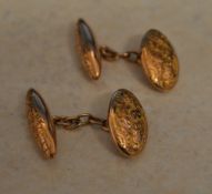 Pair of 9ct gold cufflink's, total approx weight 3.