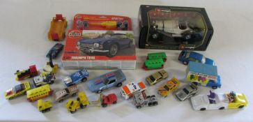 Selection of die cast cars etc