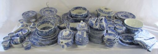 Large quantity of Spode Italian blue and white dinner/tea service
