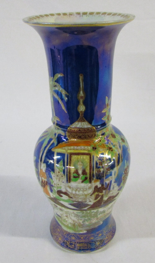 W&R Carlton ware 'Persian' pattern lustre vase H 28 cm (chips to rim)