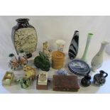 Various ceramics and glassware etc inc Wedgwood, Findhorn pottery studios,