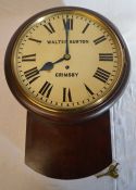 Late 19th century / early 20th century Walter Burton of Grimsby drop dial wall clock (please note,