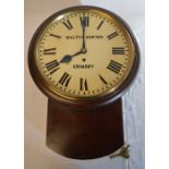 Late 19th century / early 20th century Walter Burton of Grimsby drop dial wall clock (please note,