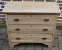 Satinwood late Victorian chest of drawers