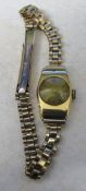 Ladies 18ct gold West End Watch Co wristwatch with rolled gold strap