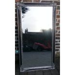 Large silver gilt & ebonised frame wall mirror 135cm by 73cm