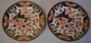 Pair of Royal Crown Derby 'Kings Imari' pattern 383 plates,