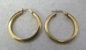 Pair of 9ct gold hoop earrings weight 2.