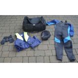 Sailing accessories including a wetsuit, life jacket,