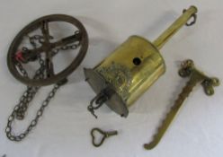 Brass bottle jack by John Linwood with key