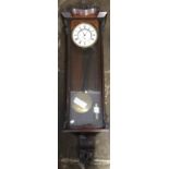 Vienna regulator wall clock in a mahogany case H 108cm