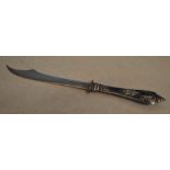 A Siam niello work handled paper knife with blade marked sterling