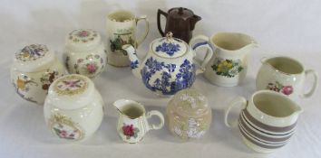 Assorted Sadler pottery ceramics inc teapot & ginger jar