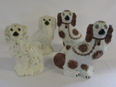 2 pairs of Staffordshire style dogs