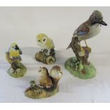 4 Royal Crown Derby bird figures inc barn owl,