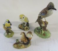 4 Royal Crown Derby bird figures inc barn owl,