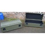 2 large military style stackable cases / boxes