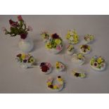 Various ceramic posies including Coalport